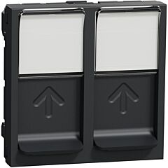 New unica carátula toma rj45 doble 2 mod. antracit