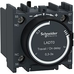 Bloque de contactos temporizados auxiliar, tesys deca, 1na+1nc, retraso activado 0,3-3s, parte delantera, conexión por tornillo