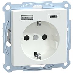 Schuko doble usb a+c blanco activo 3ma