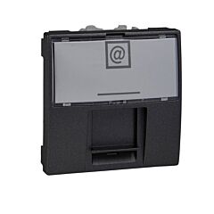 Cubierta de conector de datos rj45 2 módulos amp/krone serie única grafito