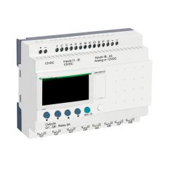 Relé programable compacto zelio logic - 20 e s - 12 v cc - reloj - pantalla