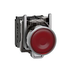 Pulsador  luminoso  led 230v na+nc rojo