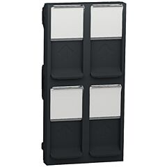 New unica system +, tapa cuadruple rj45 keystone antracita