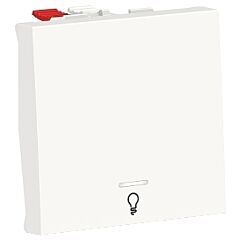 New unica, pulsador pulsador na con led de localización, 10 a, 2 módulos, conexión rápida, ip4x, polar