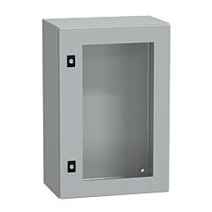 Spacial crn puerta transparente sin placa de montaje h600xw400xd250 ip66 ik08 ral7035..