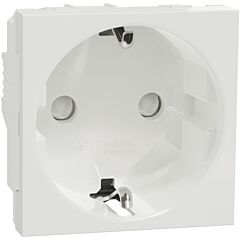 New unica, enchufe 2p+e, 16a, schuko, conexión por tornillos, polar