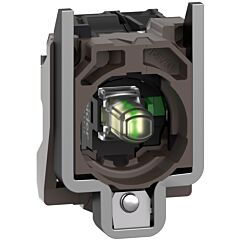 Conjunto completo de cuerpo/contacto y bloque luminoso, harmony xb4, metálico, blanco, led universal, cuerpo/anillo de fijación, 1no, 24v ac/dc