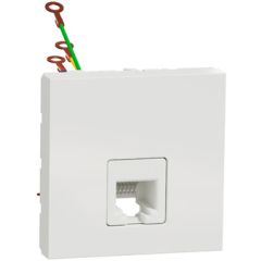 New unica toma telefono rj12 2 mod. blanco polar