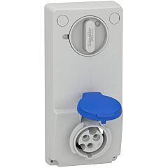 Unika interlocked socket - 16 a - 2p + e - 200...250 v ac - ip44 - panel
