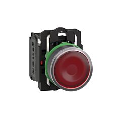 Pulsador  luminoso  led 24v na+nc rojo