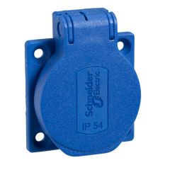 Toma empotrable con brida; pratika; 2p+t; 50x50 mm; ip54; 250 v