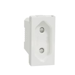 New unica base schuko 2p 10a 1 módulo blanco polar