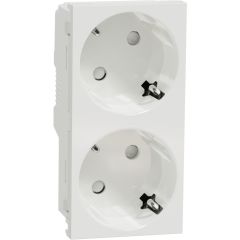 New unica system+ - enchufe 2p+t doble (raptor) - conexión rápida y por tornillos - blanco