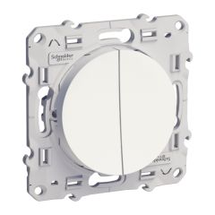 Doble interruptor odace blanco
