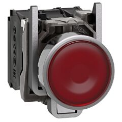 Pulsador  luminoso  led 120v na+nc rojo