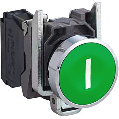 Pulsador rasante 1na verde i