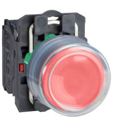 Pulsador  capuchon goma 1nc rojo