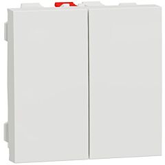 2 new unica, conmutador , 1 polo, 2 vías, 10ax, 2 módulos, conexión rápida, sin tratar, ip4x, polar