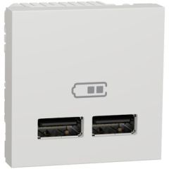 New unica cargador doble usb 2;1a 1 mod. blanco polar