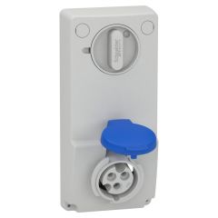 Unika interlocked socket - 16 a - 2p + e - 200...250 v ac - ip44 - panel