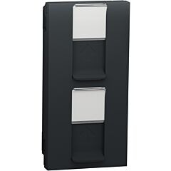 New unica system +, tapa doble rj45 keystone antracita
