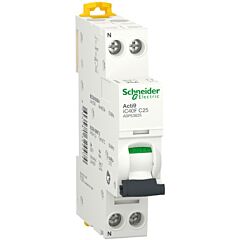 Interruptor magnetotérmico, acti9 ic40f, 1p+n, 25a, curva c, 6ka