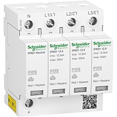 Limitador de sobrtensiones transitorias tipo 1+2; acti9 iprd1; 3p+n; 12;5r; 350v