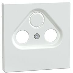 Carátula, system m, for tv/sat socket, 2/3 holes, blanco artico