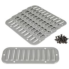 Rejilla metálica salida, orificio 110x46 mm dim. ext. 144x62 mm ip20