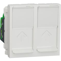 New unica toma doble rj45 cat.6 utp 2 mod. polar