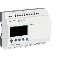 Relé programable compacto zelio logic - 20 e s - 100..240 v ca - sin reloj - pantalla