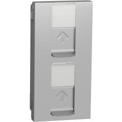 New unica system +, tapa doble rj45 keystone aluminio