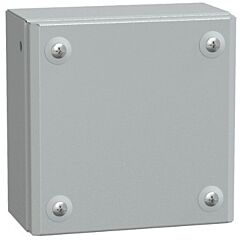 Caja industrial de acero con puerta ciega, panelset sbm,  h150xw150xd80 ip66 ik10 ral 7035