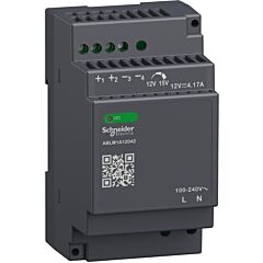 Fuente de alimentación regulada, 100-240v ac, 12v 4.2 a, monofásica, modular