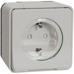 Mureva styl base schuko estanco completo. instalación en  superficie ip55 blanco