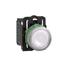 Pulsador  luminoso  led 24v  na+nc  blanco