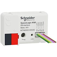 Interfaz de pulsador básico, spacelogic knx, secure, 4 canales, blanco