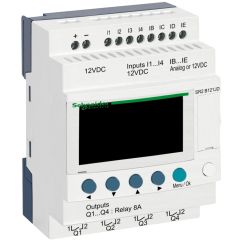Relé programable compacto zelio logic - 12 e s - 12 v cc - reloj - pantalla