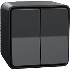 Mureva styl doble conmutador estanco completo para instalación superficie gris