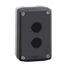Harmony xald, xalk - caja vacía, plástico, tapa gris oscura, para pulsador ø 22, 2 orificios