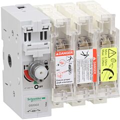 Fusible del desconector del interruptor, tesys gs, 3 p, 63 a, tipo de fusible din, tama&ntilde;o 00c
