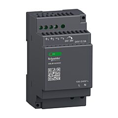 Fuente de alimentación regulada, 100-240v ac, 24v 2.5 a, monofásica, modular