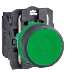 Pulsador rasante na verde