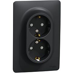 New unica schuko doble antracita