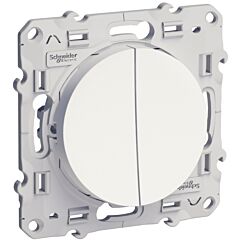 Doble interruptor odace blanco