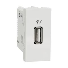 New unica cargador simple usb 1a 1 mod. blanco polar