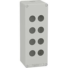 Harmony xap, xb2 sl, estaci&oacute;n de control vac&iacute;a, aleaci&oacute;n de zinc, gris, m25, 8 orificios 22mm, 80 x 220 x 77
