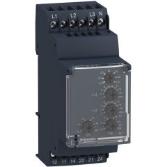 Zelio control - relé de control de tensión trifásico modular, 5 a, 2 nanc, 120...277 v ca
