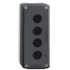 Harmony xald, xalk - caja vacía, plástico, tapa gris oscura, para pulsador ø 22, 4 orificios