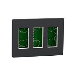 New unica system +, puesto de trabajo 3 columnas empotrar antracita